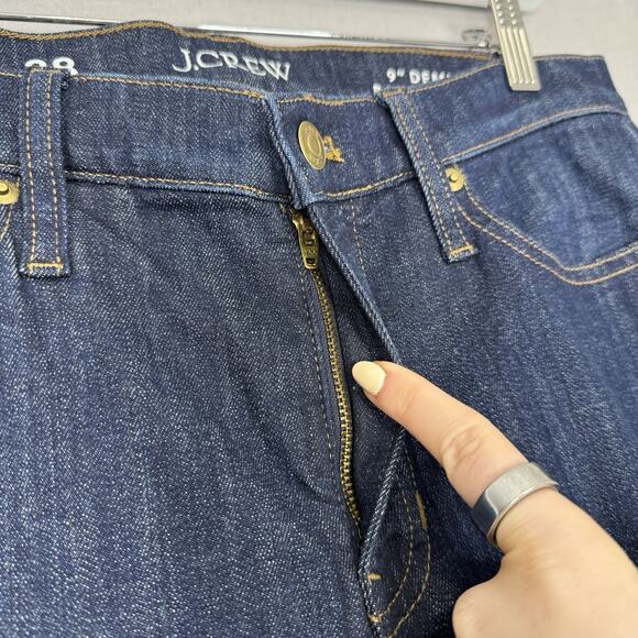 J.Crew Jeans Womens 28 Blue Demi-Boot Crop in Dark Worn Wash Raw Hem Western - Picture 3 of 13